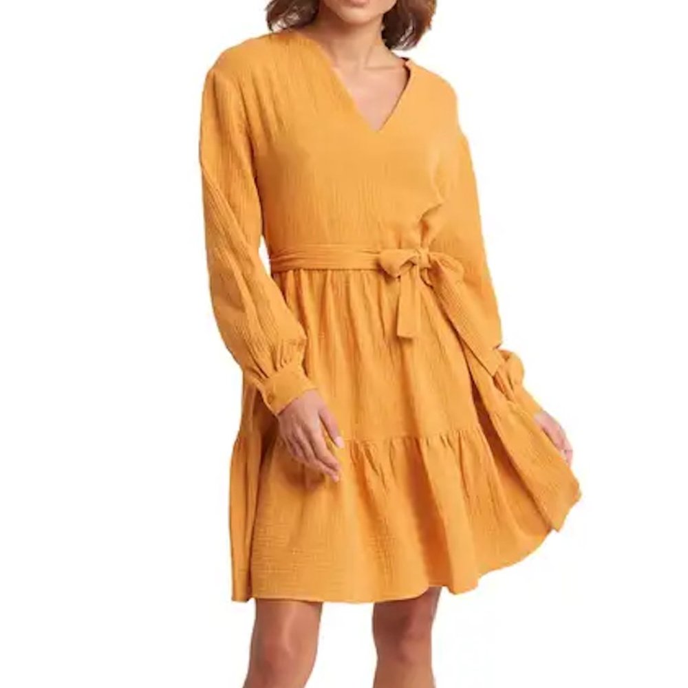 NA-KD Tiered Long Sleeve Dress
